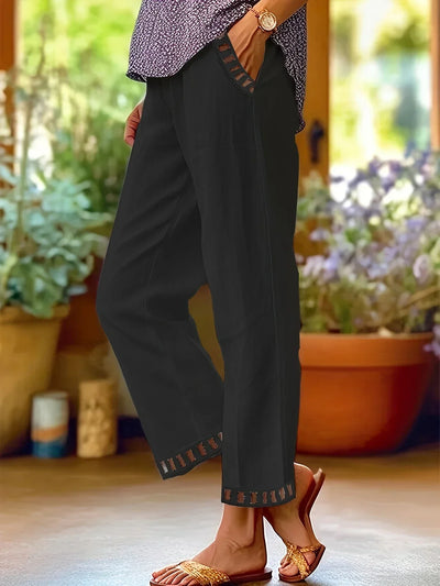 Tracey Contrast Trim Cropped Trousers