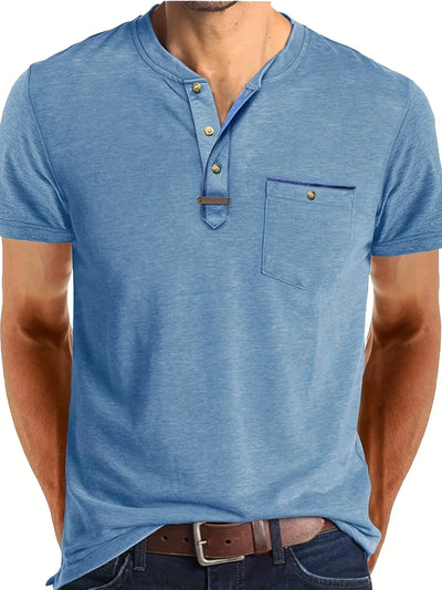 Saxon Elegant Round Neck T-Shirt With Pocket