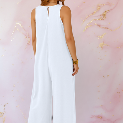 Wendy Comfortable Jumpsuit with V-Neck and Wide Legs
