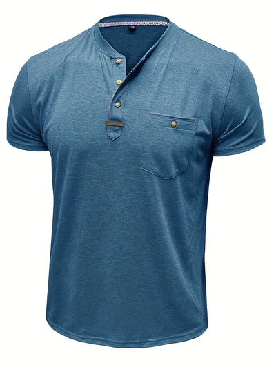 Saxon Elegant Round Neck T-Shirt With Pocket