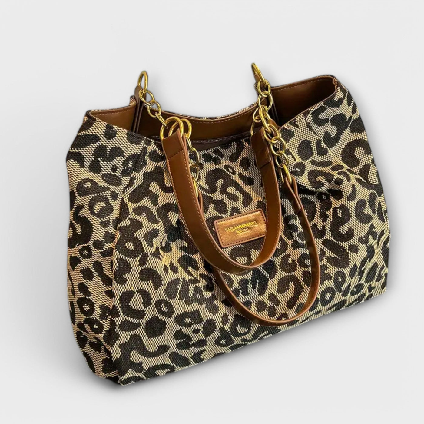 Olivia - Leopard Print Canvas Bag