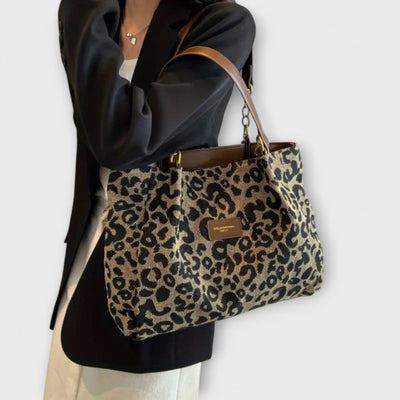 Olivia - Leopard Print Canvas Bag