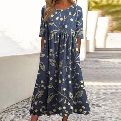 Leviana™ | Elegant Floral Midi Dress