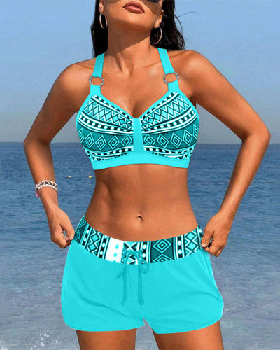 Aria™ | High-Waisted Swimsuit with Geometric Design