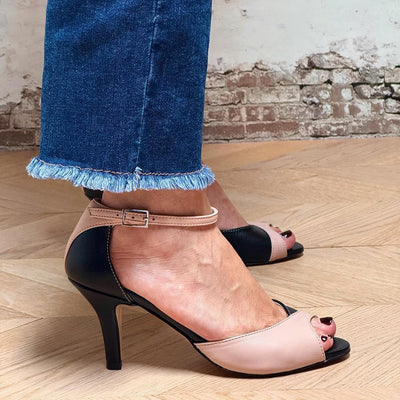 Noirella™ | Medium Heeled Shoes with Ankle Strap