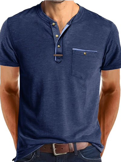 Saxon Elegant Round Neck T-Shirt With Pocket