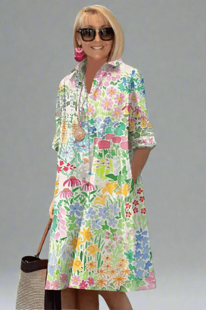 Natalie – Luxury Floral Summer Midi Dress for Effortless Style