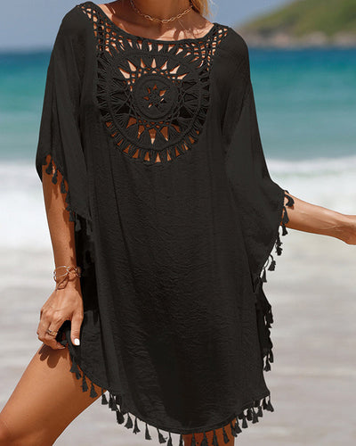 Elise™ | Beach Towel Poncho with Fringes