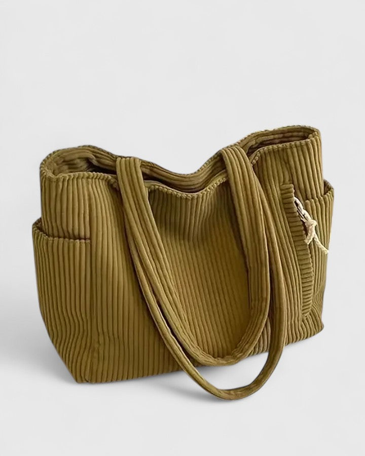 Liorane | Luxury Ribbed Tote Bag with Cord Detail
