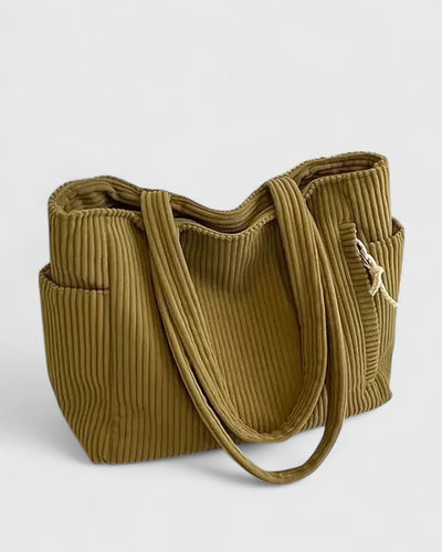 Liorane | Luxury Ribbed Tote Bag with Cord Detail