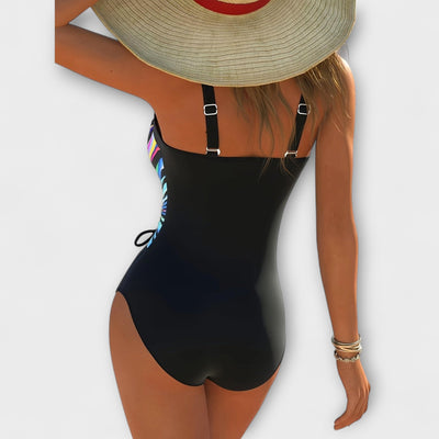 Clara™ | Elegant Stretch Swimwear with Front Cross Detail