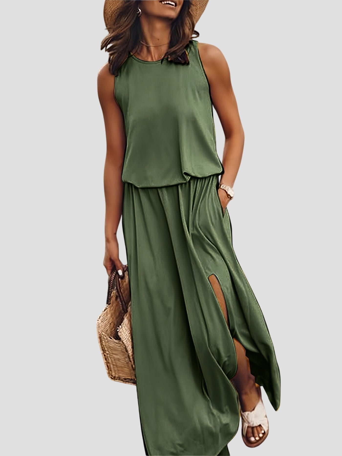 MINERVA Chic Sleeveless Maxi Dress