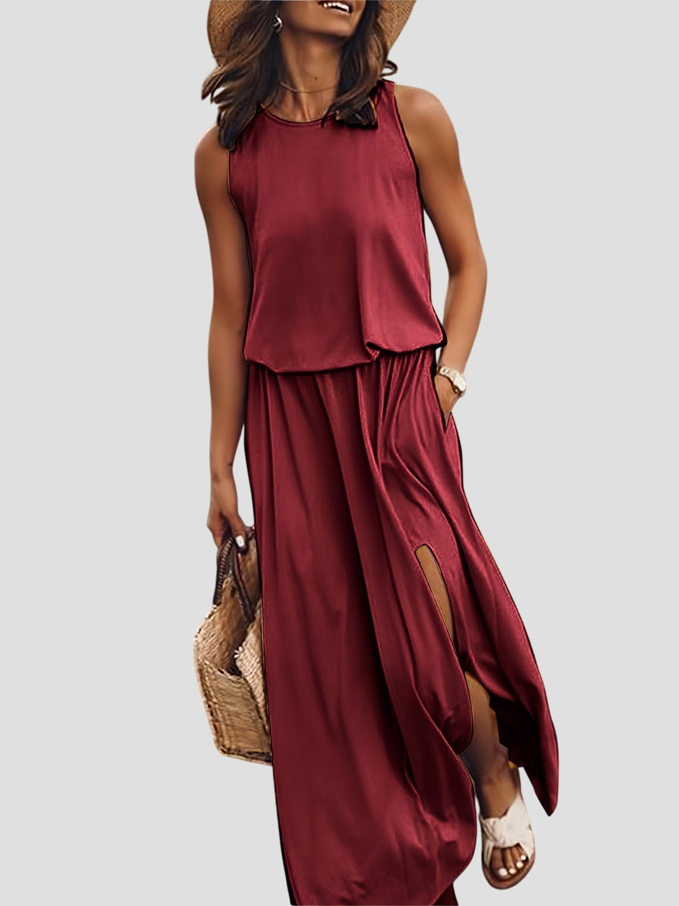 MINERVA Chic Sleeveless Maxi Dress
