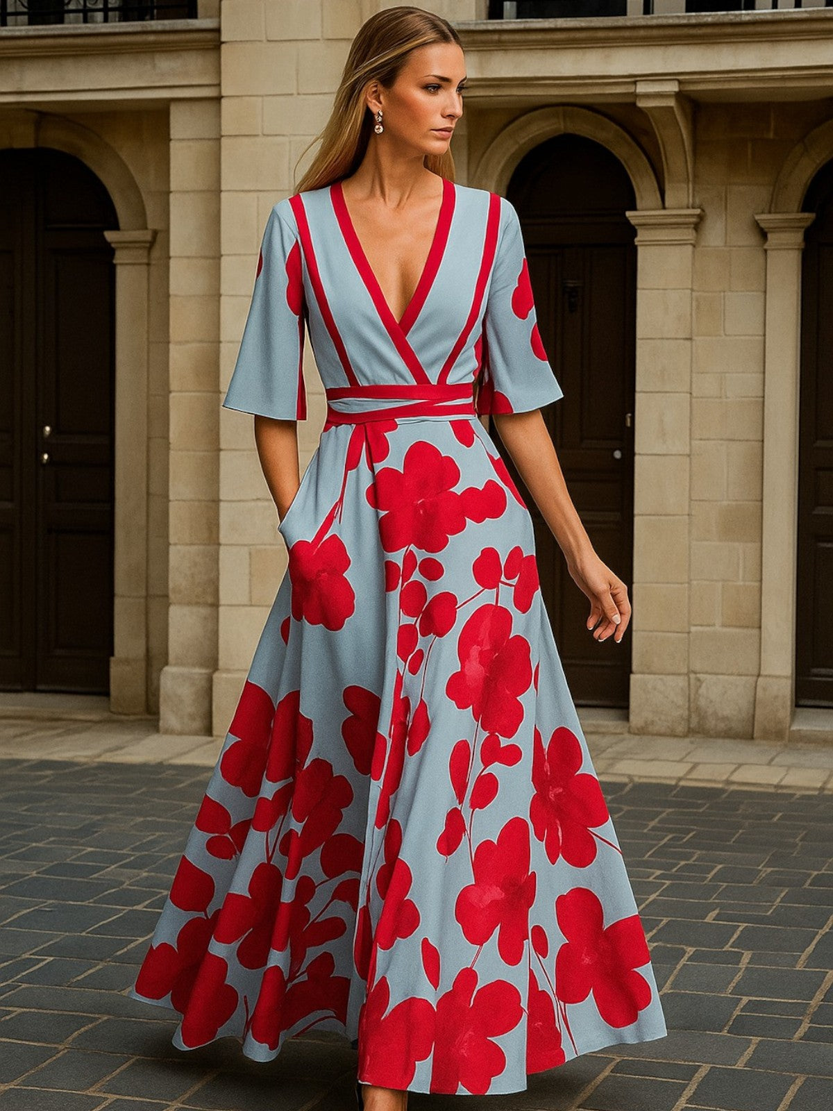 Kali Milano Design Sleeved Dress