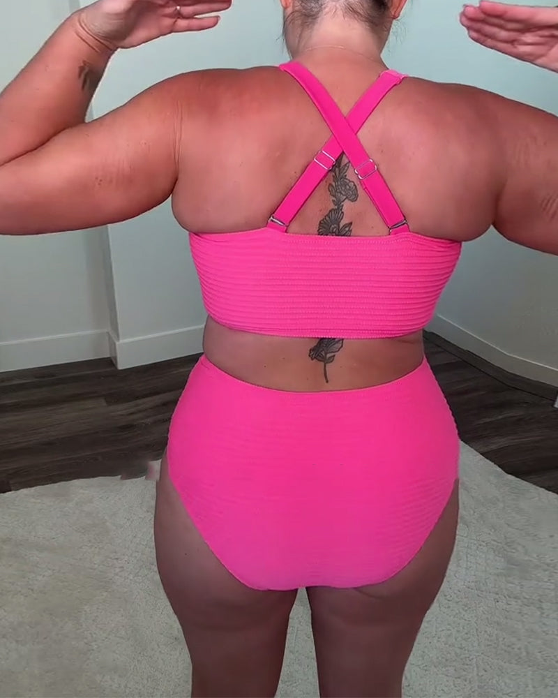 Relaxed Solid Color Triangle Bikini