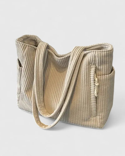 Liorane | Luxury Ribbed Tote Bag with Cord Detail