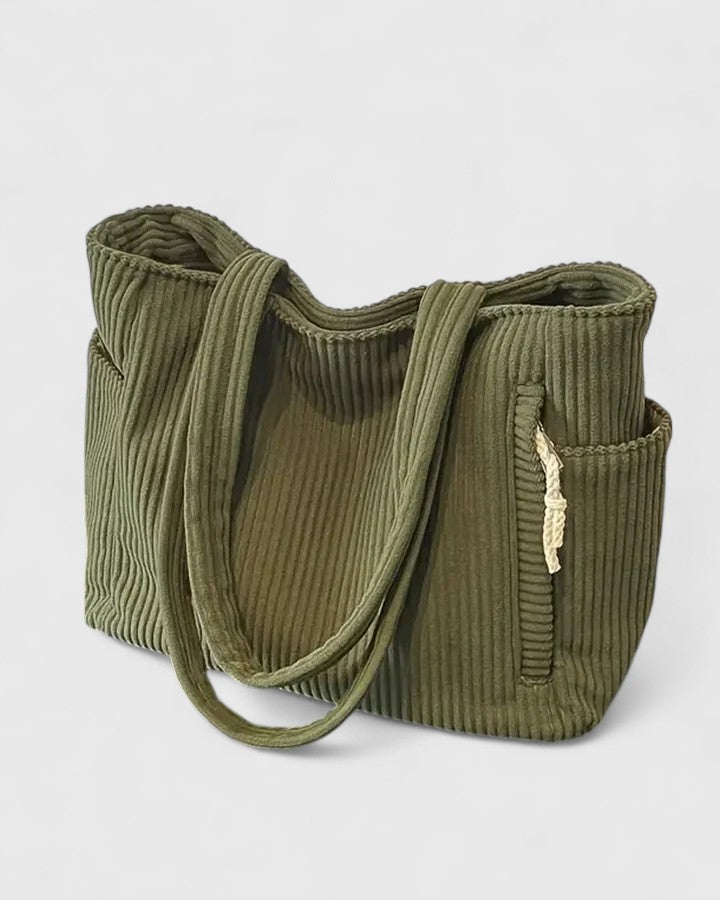 Liorane | Luxury Ribbed Tote Bag with Cord Detail