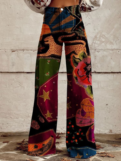 Olivia™ - Vintage Printed Wide Leg Pants