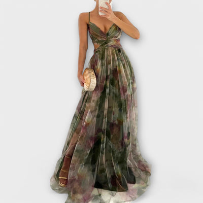 Annai Mesh Maxi Dress - Elegant and Figure-Shaping
