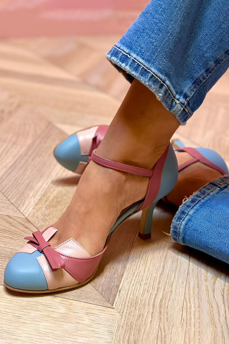 Bellarosa | Colorful sandals with knot and straps, with round toe