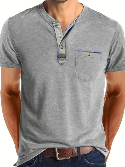 Saxon Elegant Round Neck T-Shirt With Pocket