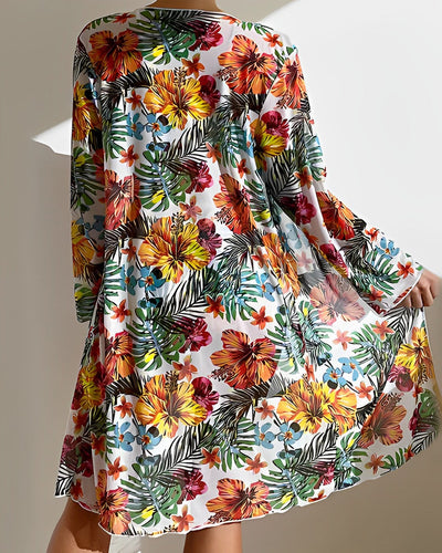 Flora | Tropical Print Bikini Set with Cover-Up