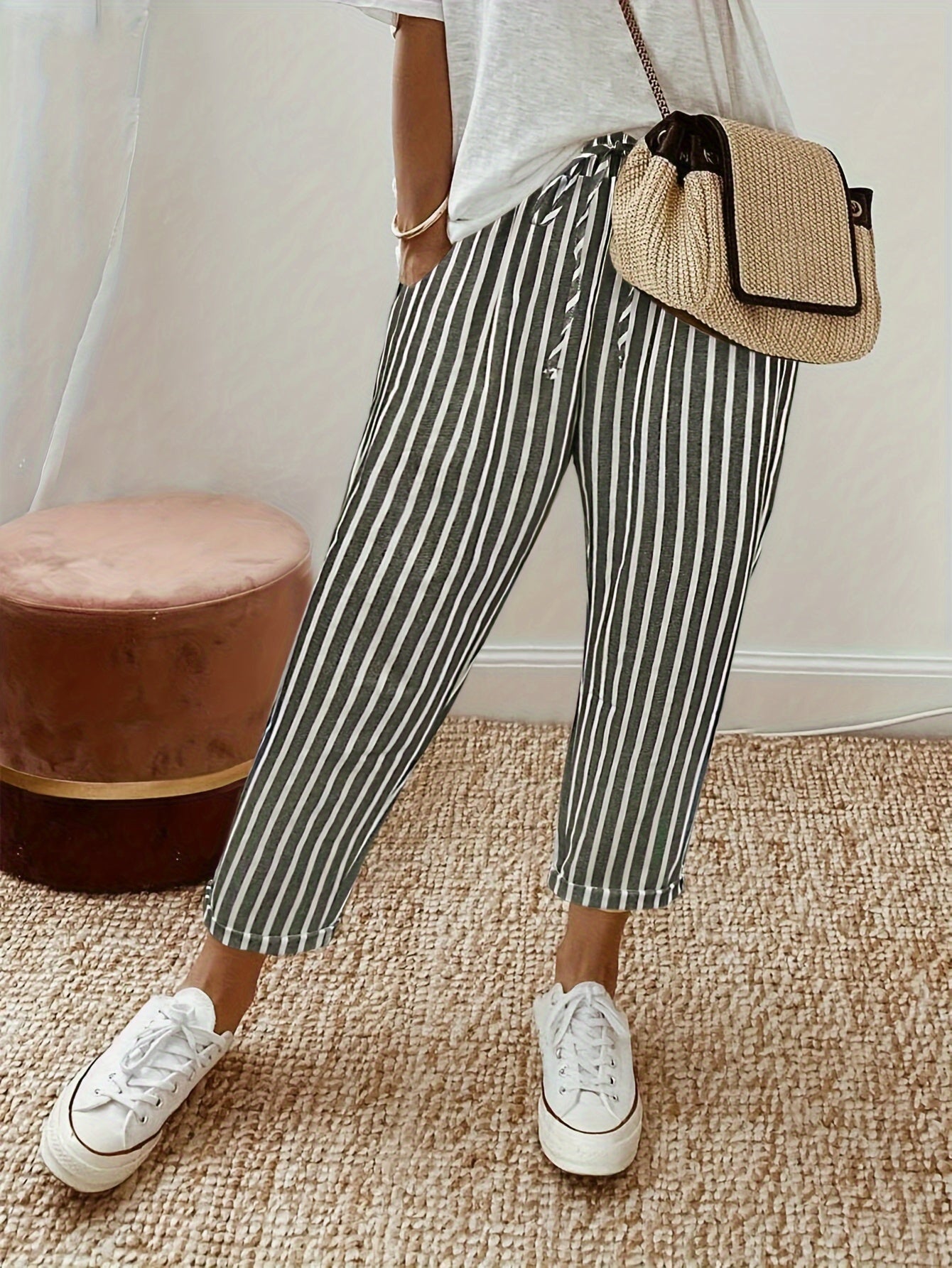 Ava Striped Culotte Trousers