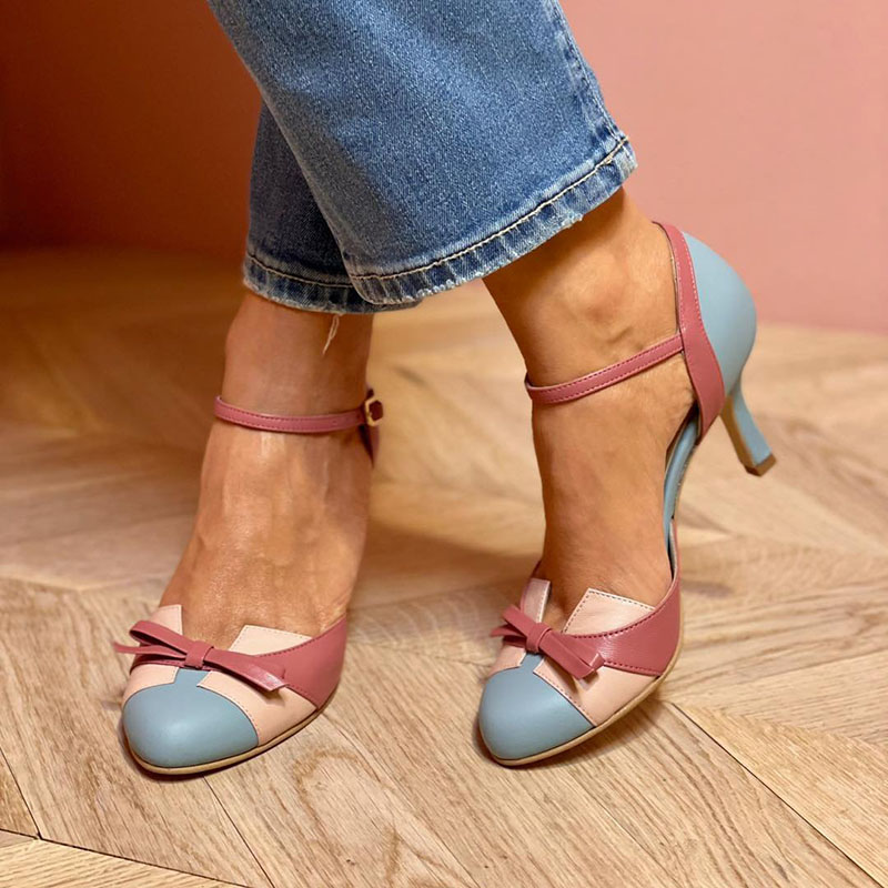 Bellarosa | Colorful sandals with knot and straps, with round toe