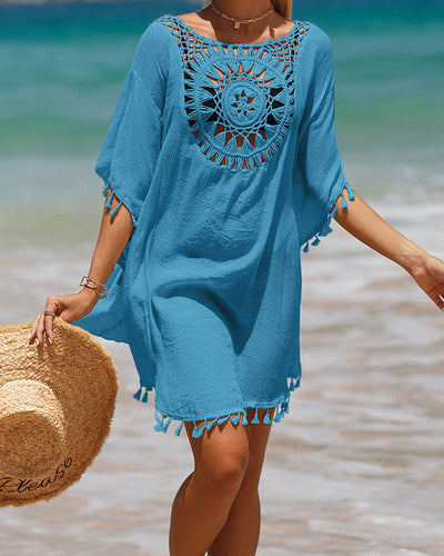 Elise™ | Beach Towel Poncho with Fringes