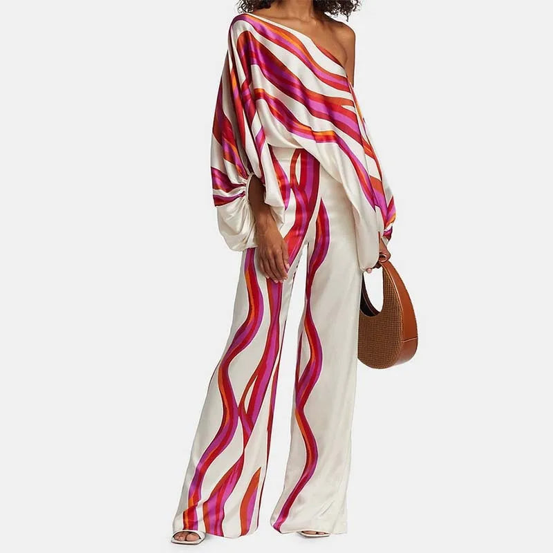 Casual Two-Piece Set with Abstract Print - Madeleine