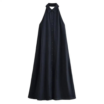 Macy | Halter Neck Holiday Maxi Dress — Effortless Street Chic