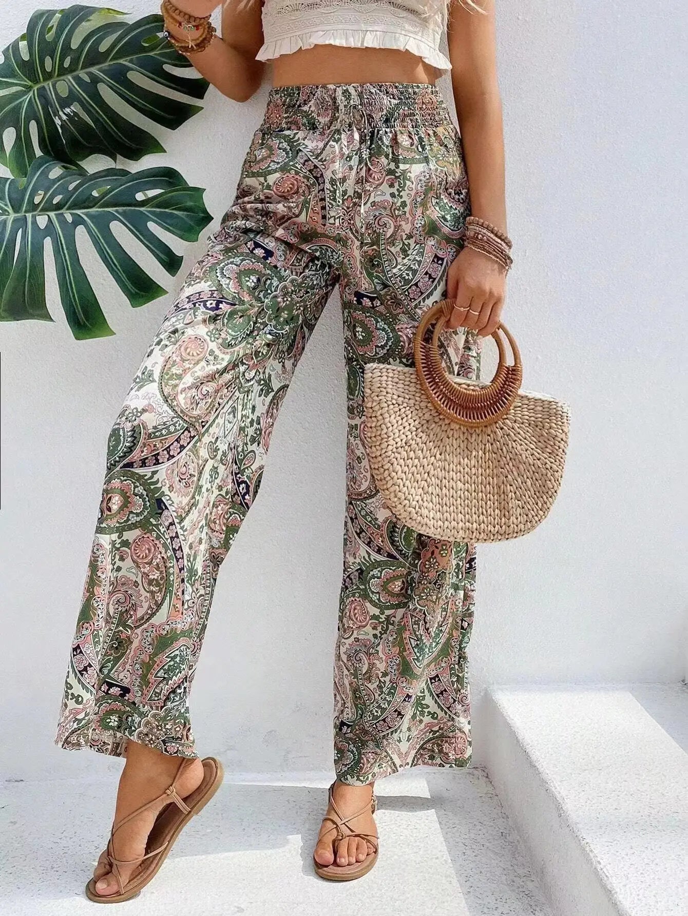 Olivia™ - Vintage Printed Wide Leg Pants