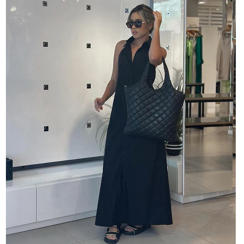 Macy | Halter Neck Holiday Maxi Dress — Effortless Street Chic