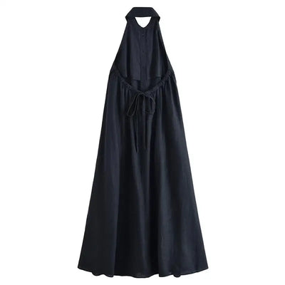 Macy | Halter Neck Holiday Maxi Dress — Effortless Street Chic