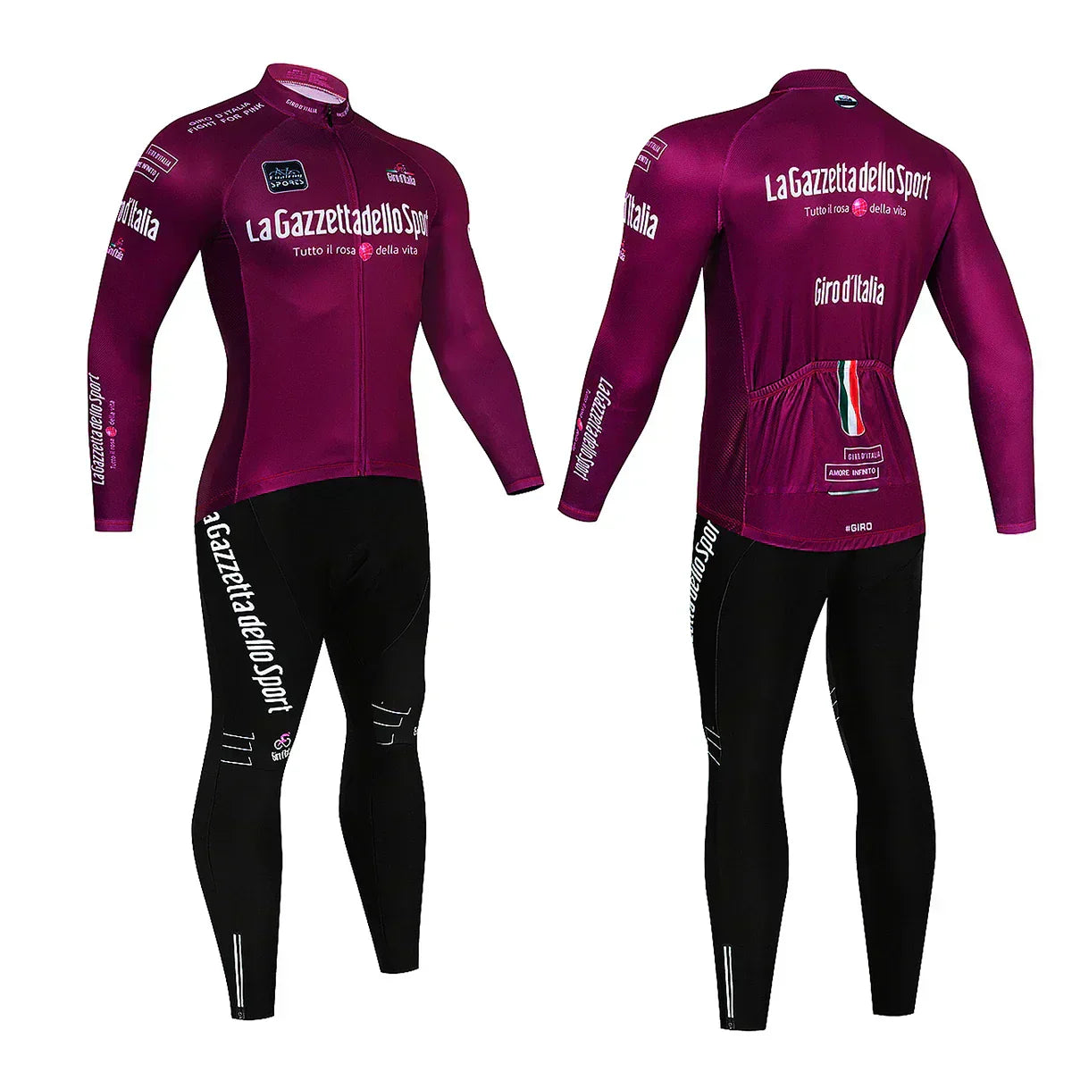 Professional Cycling Outfit with Long Sleeves