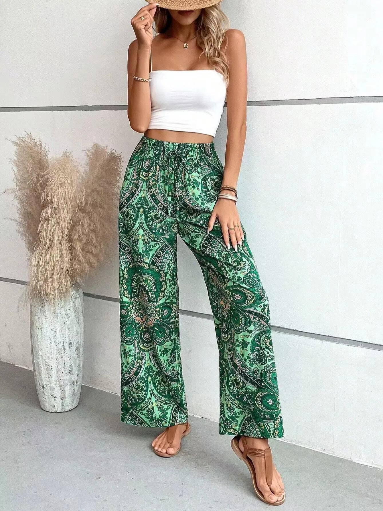 Olivia™ - Vintage Printed Wide Leg Pants