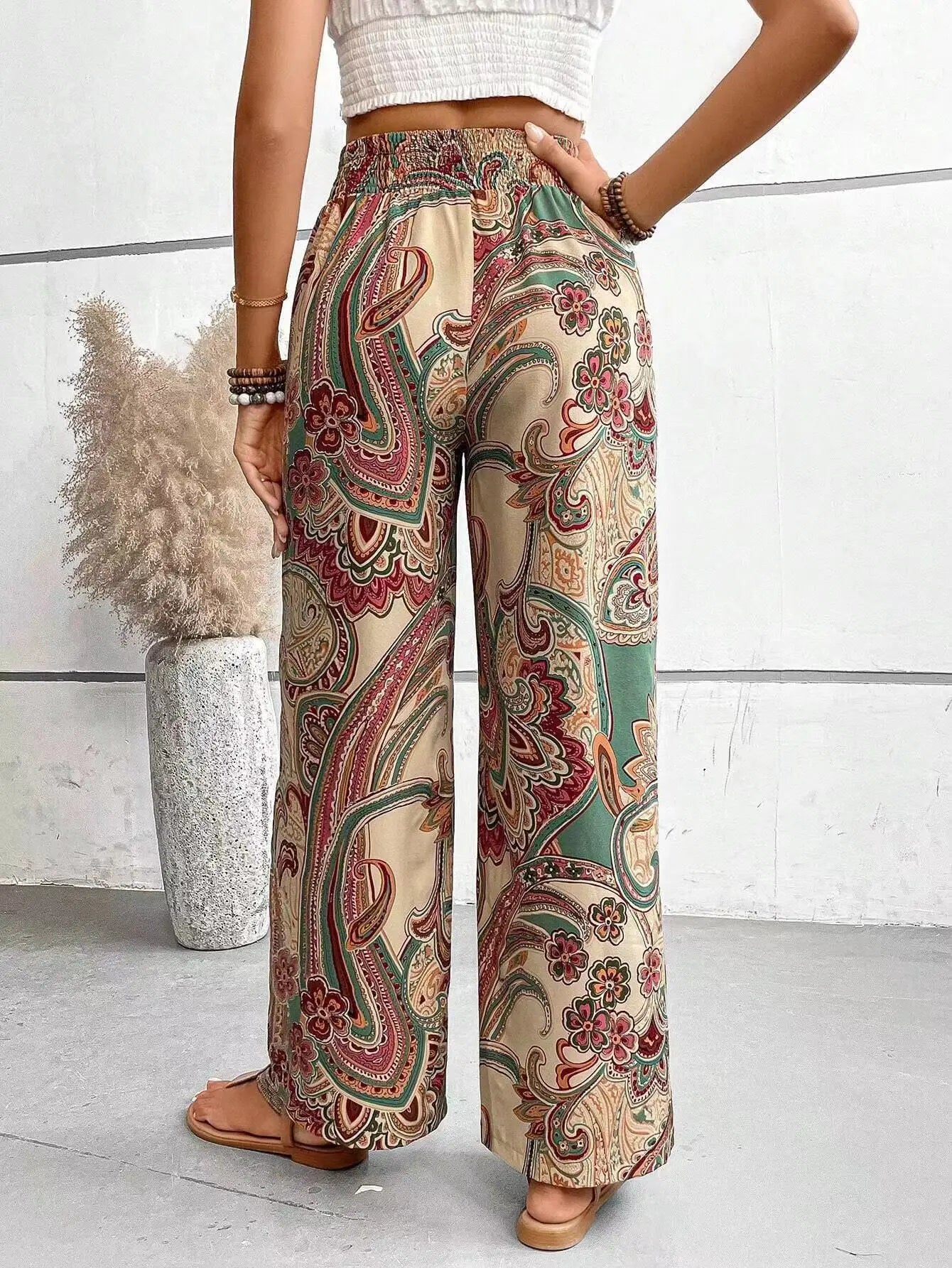 Olivia™ - Vintage Printed Wide Leg Pants