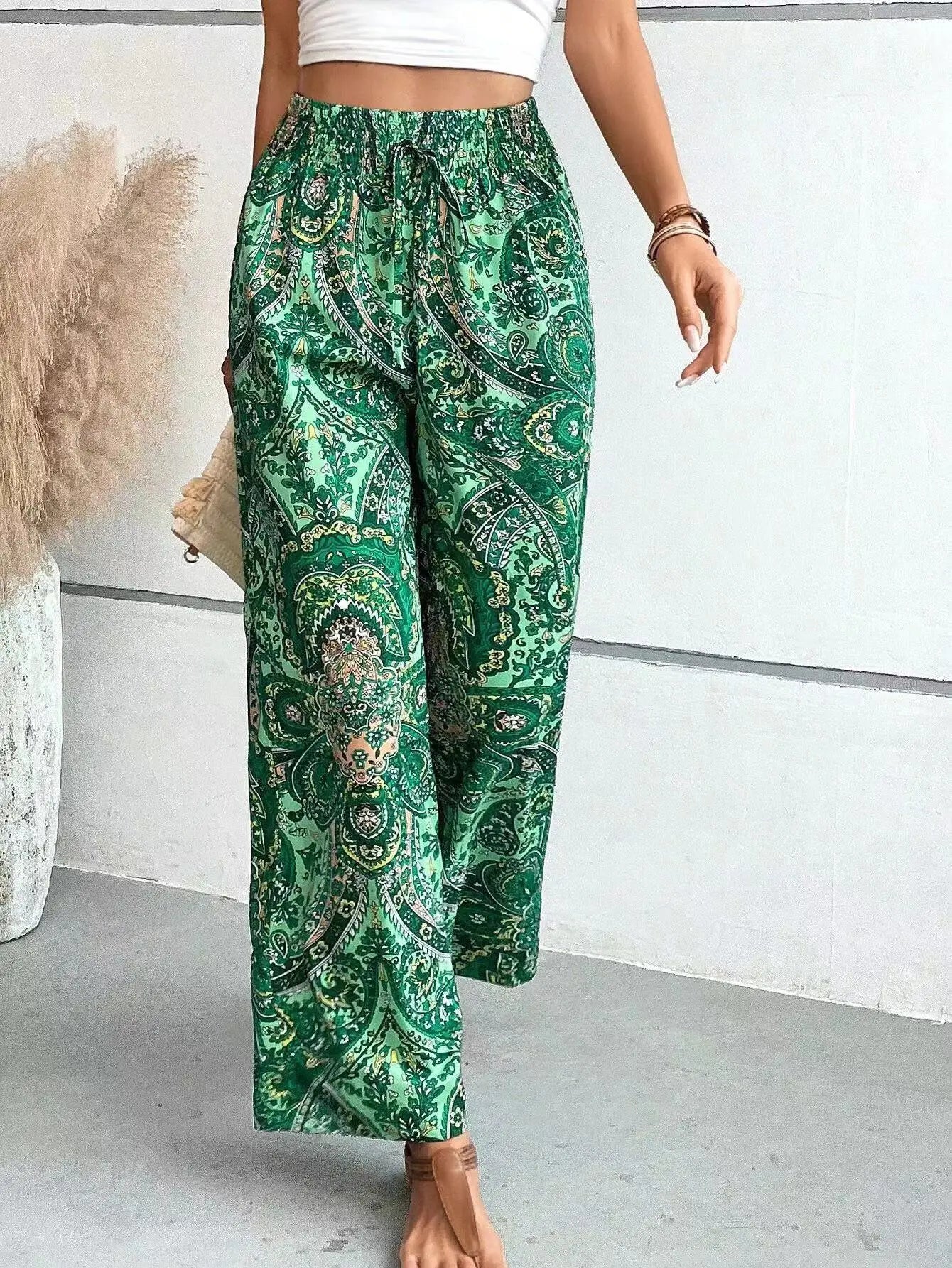 Olivia™ - Vintage Printed Wide Leg Pants