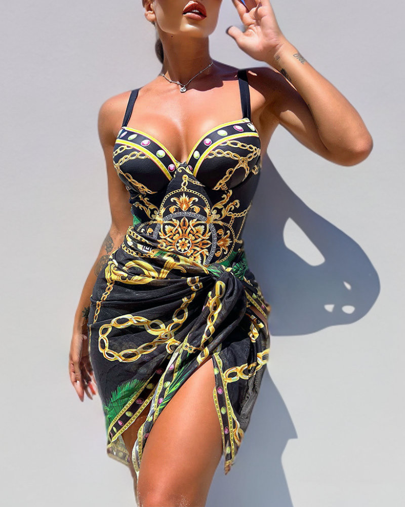 Marie™ | Push-Up Swimsuit with Matching Skirt