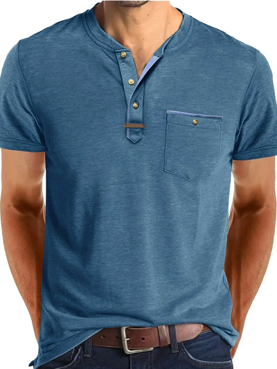 Saxon Elegant Round Neck T-Shirt With Pocket
