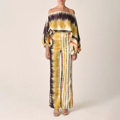 Casual Two-Piece Set with Abstract Print - Madeleine