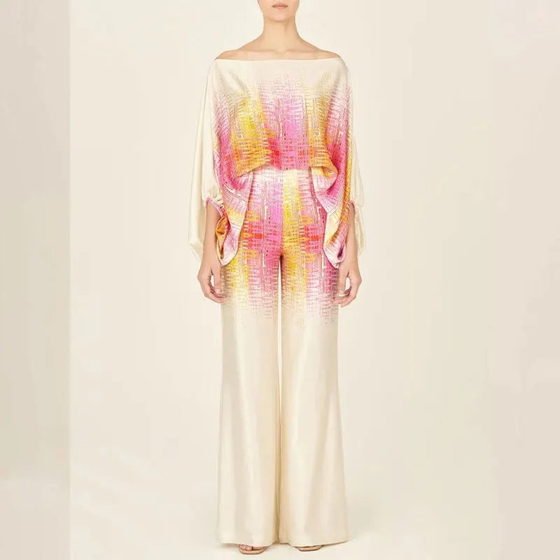 Casual Two-Piece Set with Abstract Print - Madeleine