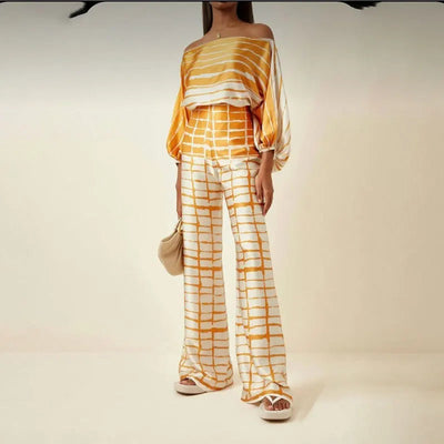 Casual Two-Piece Set with Abstract Print - Madeleine