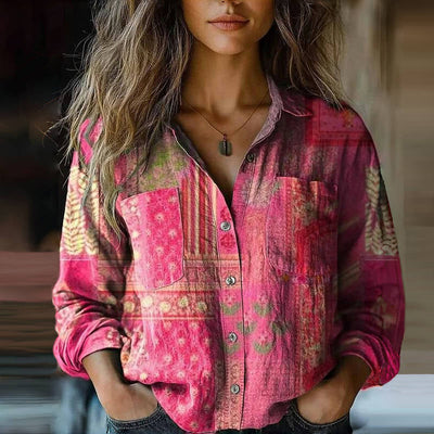 Mira Printed Vintage Blouse