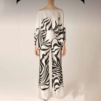 Casual Two-Piece Set with Abstract Print - Madeleine