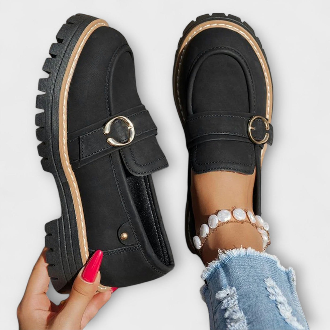 Lora – Casual Moccasins with Round Toe