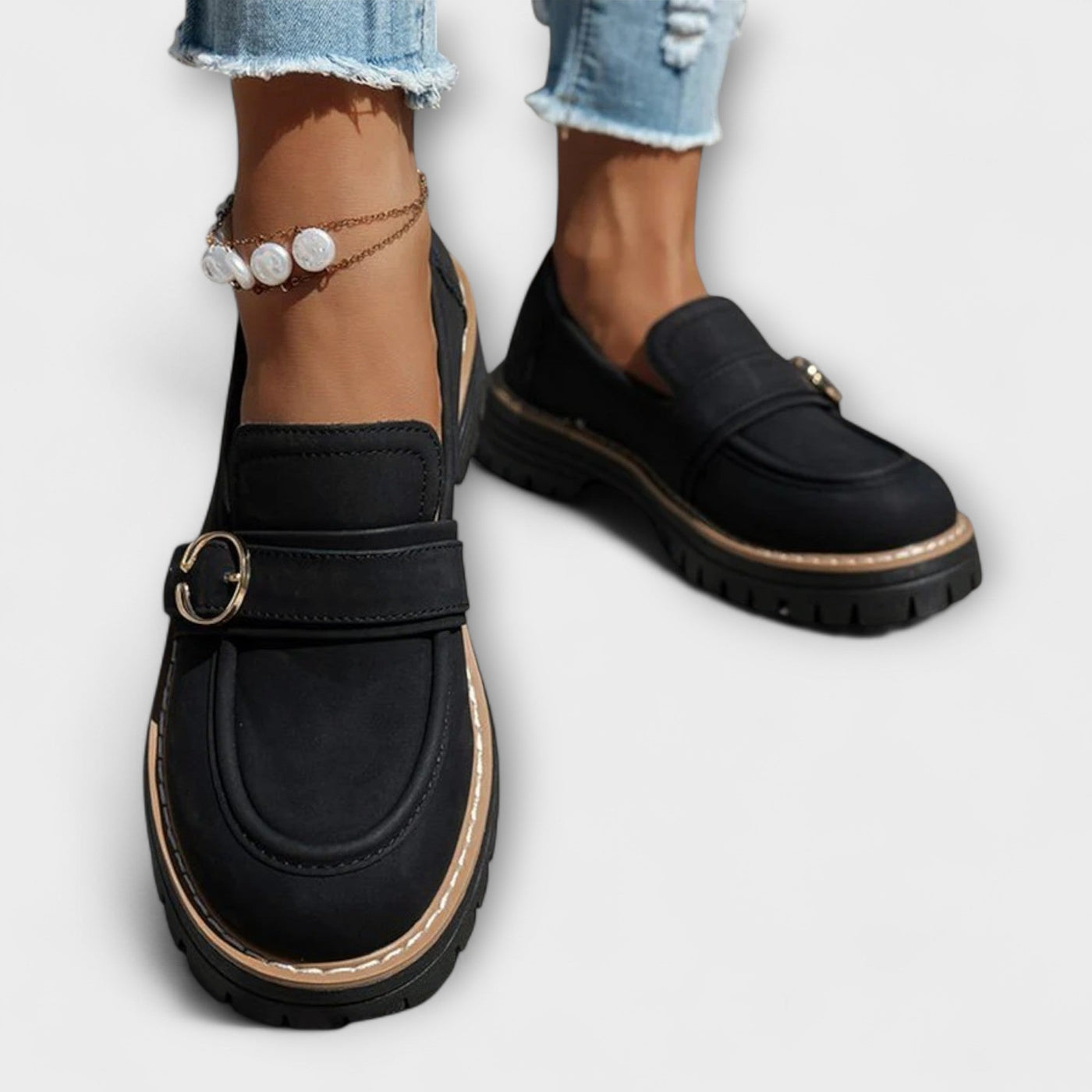 Lora – Casual Moccasins with Round Toe