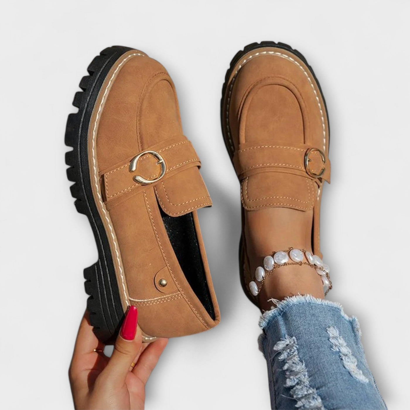 Lora – Casual Moccasins with Round Toe
