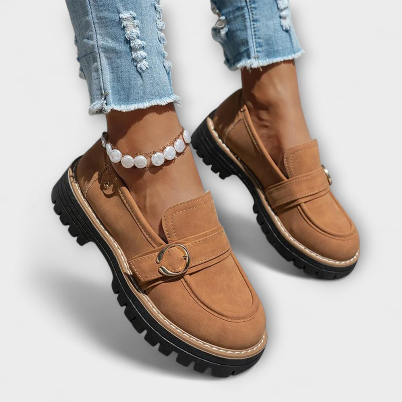 Lora – Casual Moccasins with Round Toe