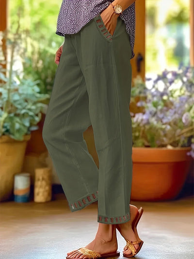 Tracey Contrast Trim Cropped Trousers
